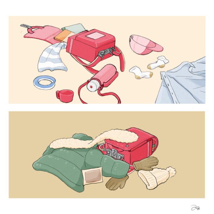 午後３時の床　暑い日と寒い日