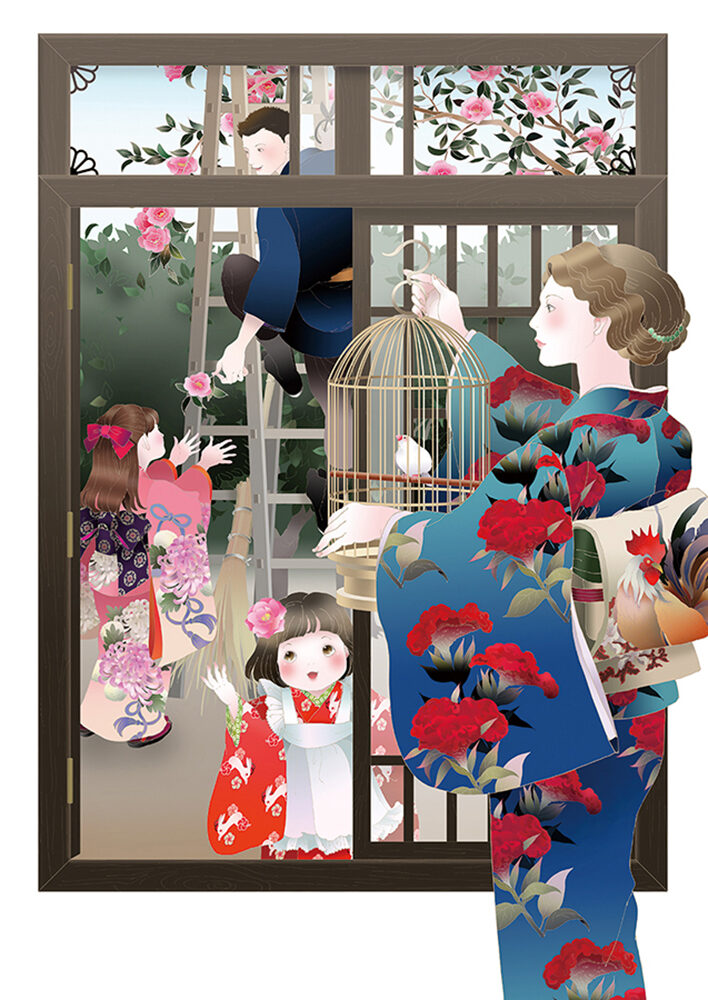 山茶花の庭