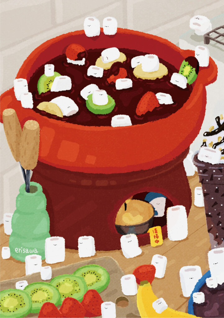 マシュマロ銭湯・チョコフォンデュ