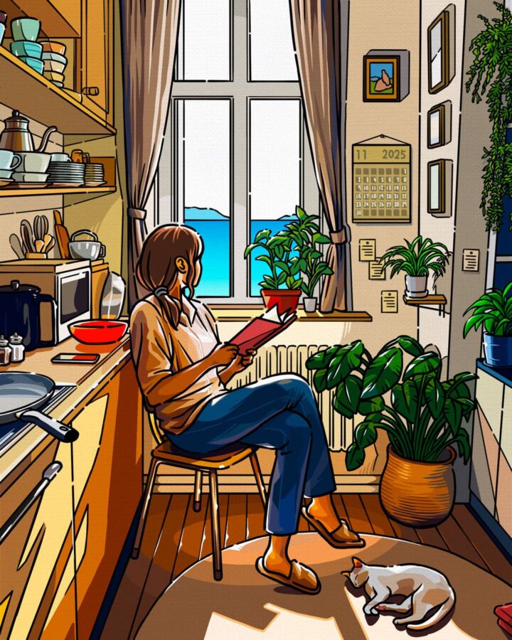 一枚絵_暖色系_読書の秋