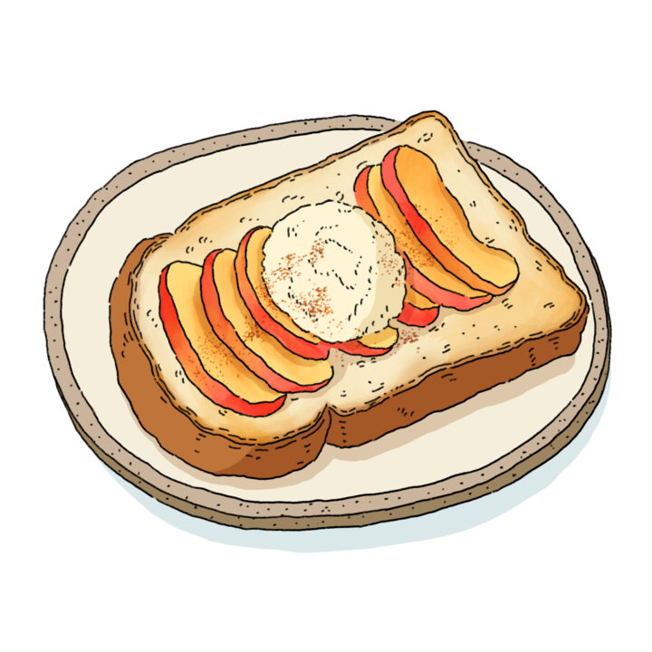 キャラメルりんごトースト