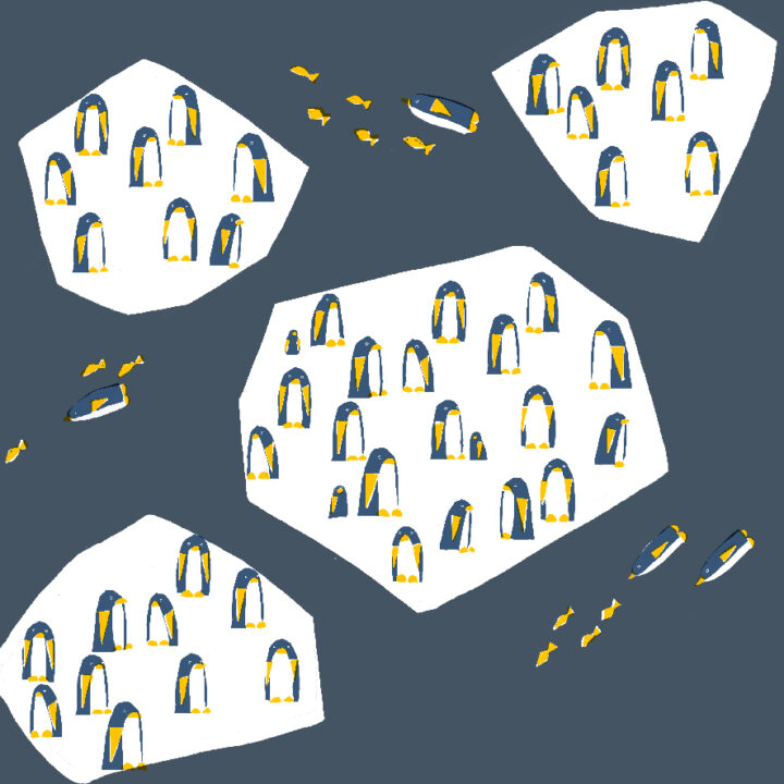 流氷とペンギン