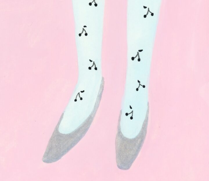 さくらんぼ柄のタイツ