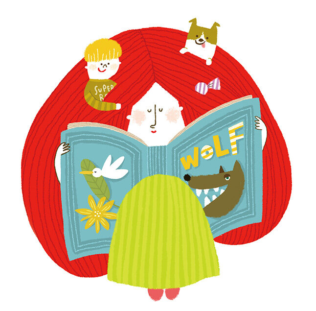 親子・読み聞かせシーン